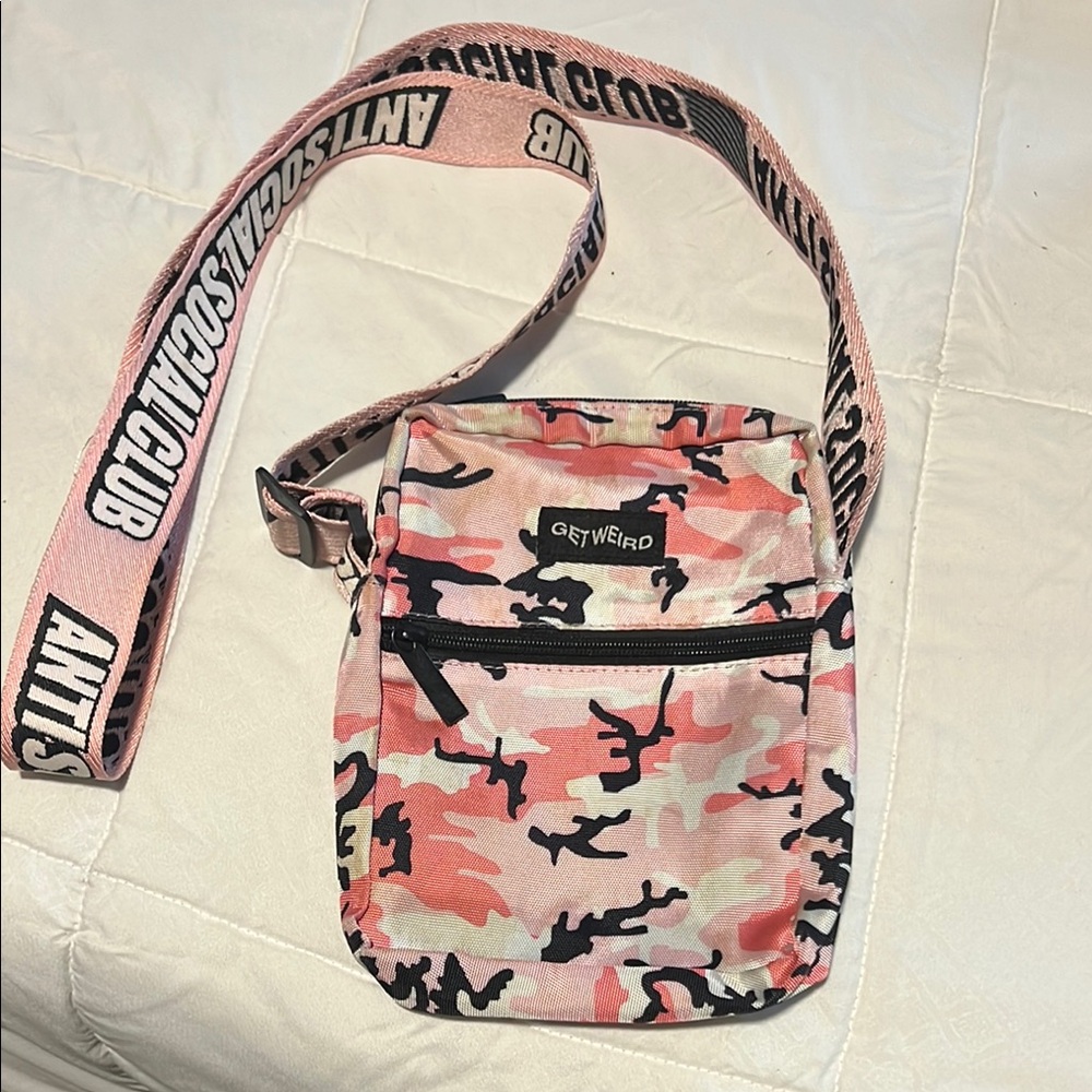 Get Weird Camo Crossbody Bag